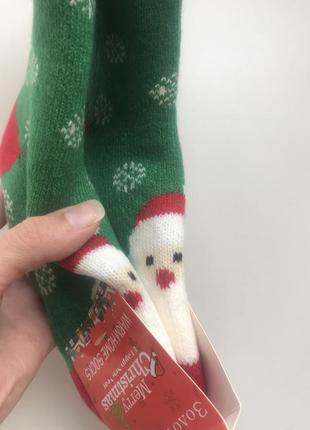 Шкарпетки з новорічними принтами на хутрі