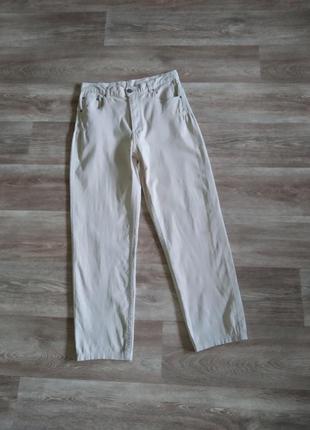 Натуральные светлые по типу мом котоновые брюки 40/l  teddy's jeans1 фото