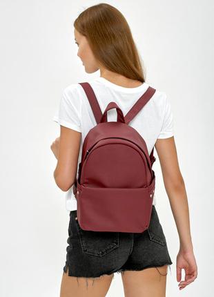 Підлітковий місткий молодіжний бордовий рюкзак для міста/школи5 фото
