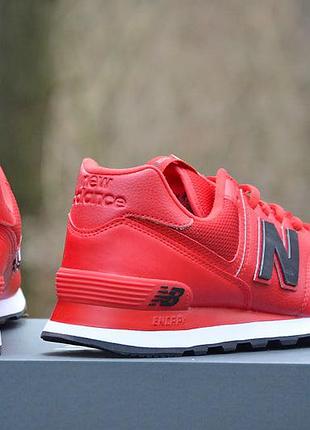 Оригинал new balance кроссовки красные мужские кожаные 574 мод ml574soy нью беланс2 фото