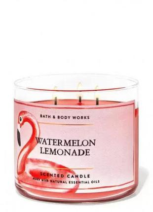 Трехфитильная свеча ароматизированная bath and body works watermelon lemonade