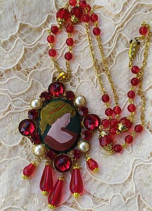 Вінтажне кольє камея чехія