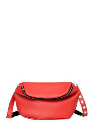Вместительная удобная красная яркая сумка через плечо кроссбоди для девушек2 фото