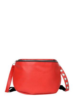 Вместительная удобная красная яркая сумка через плечо кроссбоди для девушек1 фото