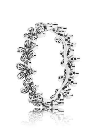 Серебряное кольцо пандора цветы цветочки с камнями камушками ромашки новое с биркой серебро проба 925 190934cz5 фото