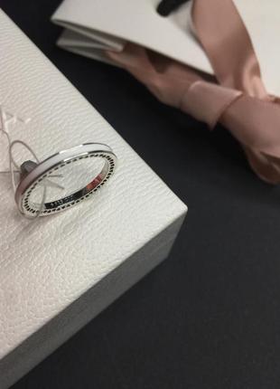 Серебряное кольцо пандора с белом эмалью и камнями камушками новое с биркой серебро проба 925 191011cz5 фото
