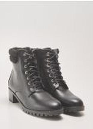 38 размер новые фирменные демисезонные сапоги ботинки на шнурках стильной девушке house1 фото