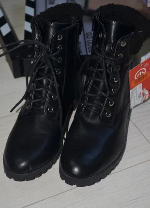 38 размер новые фирменные демисезонные сапоги ботинки на шнурках стильной девушке house5 фото