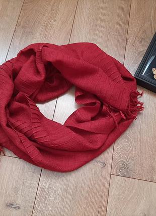 Розкішний теплий шарф бордо