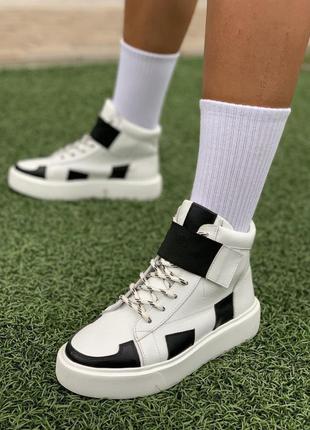 Шкіряні кеди демі ручної роботи