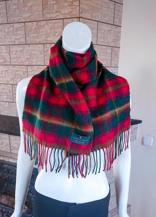 Lochcarron винтажный шерстяной шарф  в клетку  шотландия