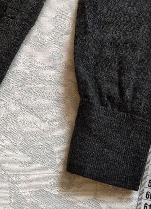 Мужской шерстяной пуловер кофта темно-серого цвета7 фото