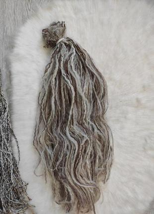 Комплект набор искусственных волос для косичек плетения заплетания блонд шатен белые коричневые