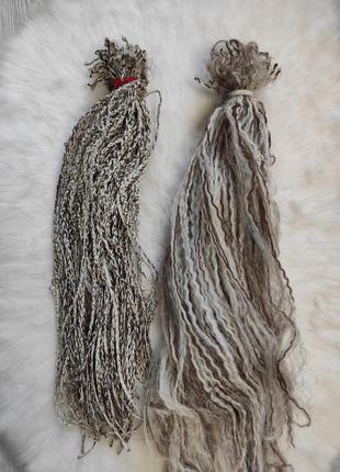 Комплект набір штучних волосся для плетіння кісок заплітання блонд шатен білі коричневі2 фото