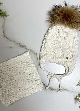 Шапка хомут зимний набор вязаний