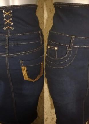 Юбка корсет джинсовая стрейчиввя xs -l4 фото