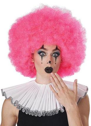 Парик розовый маскарадный клоун клоунесса или для гавайской вечеринки + подарок