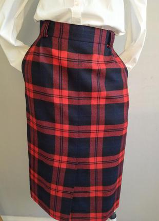 Прямая юбка в клетку из натуральной шерсти, erra berlin3 фото