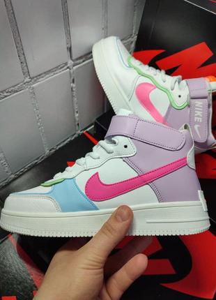 Женские кроссовки зимние на меху nike air force 1 shadow2 фото