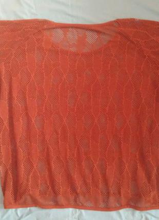 Блузка летняя дырчатая, большой 60 размер. см мерочки2 фото