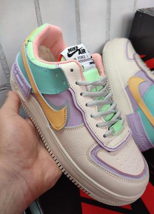 Женские кроссовки зимние на меху nike air force 1 shadow6 фото