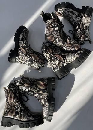 Дизайнерские ботинки рептилия кожа натуральная осень зима1 фото