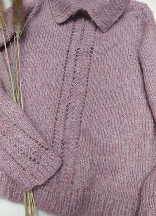 Чудесный мохеровый свитер сиреневого цвета3 фото
