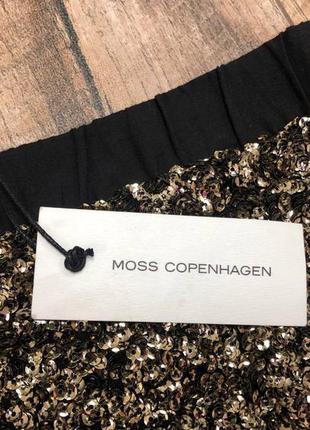 Moss copenhagen  юбка мини а пайетках золото на праздник новый год в клуб xs s 40 -42 р новая4 фото