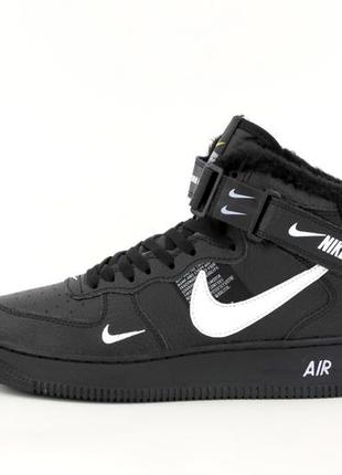 Зимові кросівки nike air support black з хутром