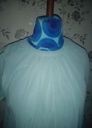 Воздушная блуза мятного цвета5 фото
