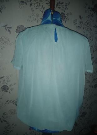Воздушная блуза мятного цвета3 фото