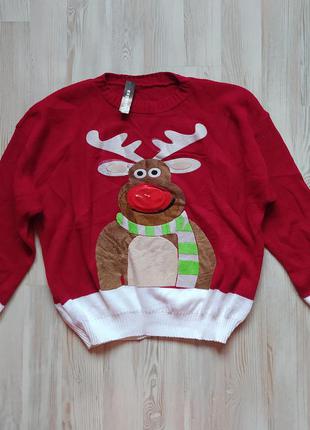 Новорічна різдвяна кофта світшот светр реглан (з біркою)