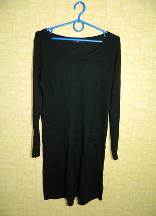 Платье черное теплое с длинным рукавом f&f р. 44-464 фото