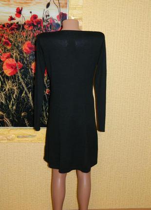 Платье черное теплое с длинным рукавом f&f р. 44-463 фото