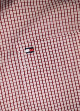Красно-белая рубашка в клетку tommy hilfiger. размер s. новая6 фото