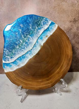 Сирна тарілка спіл дерево для сервірування столу подарунок сувенір лофт море