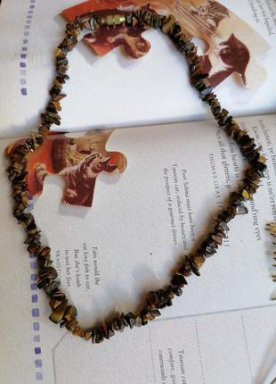 Намиста, кольє, натуральний камінь, тигрове око