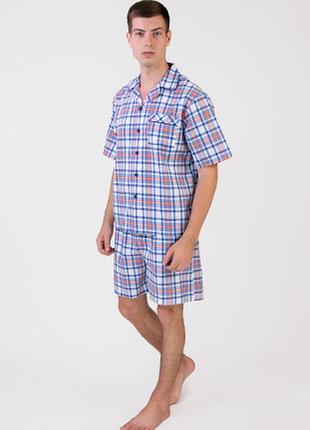 Пижама мужская c шортами cyberjammies oscar 6344/6346 blue mix