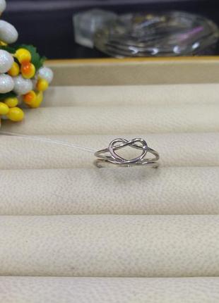 Серебряное эльфийское кольцо перстень переплетение сердце безразмерное (исходящий размер 16)2 фото
