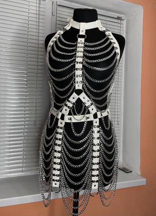 Портупея цепи белая