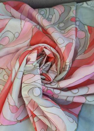 Подписной шёлковый платок ручной росписи