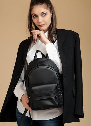 Подростковый вместительный молодежный черный рюкзак для города/школы10 фото