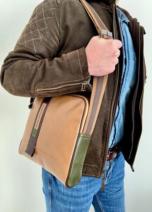 Мужская брендовая сумка кожаная италия piquadro оригинал сумочка кожа на подарок мужу подарок парню2 фото