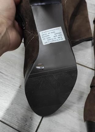 Женские брендовые демисезонные сапоги на высоком каблуке замшевые коричневые сапожки от donna christina7 фото