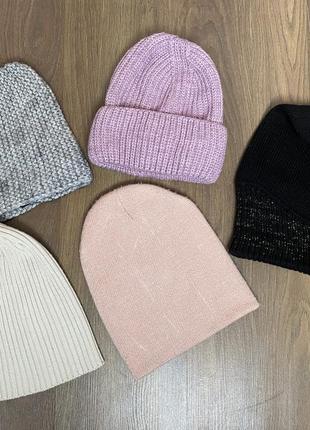 Осенне-зимние шапочки р.52-54