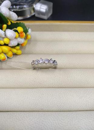 Серебряное кольцо колец венок с белым фианитом 925 размер 17 и 183 фото