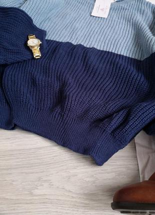 Базовый сине-голубой свитер9 фото