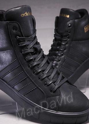 Зимові черевики, кросівки на хутрі, зимові кросівки adidas basket profi4 фото