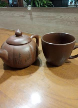 Чайничек для заварки чая с кружкой.