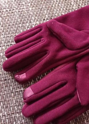 Трикотажные утеплённые перчатки3 фото